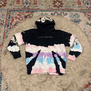 Civil Regime Tye Die aplique hoodie size small